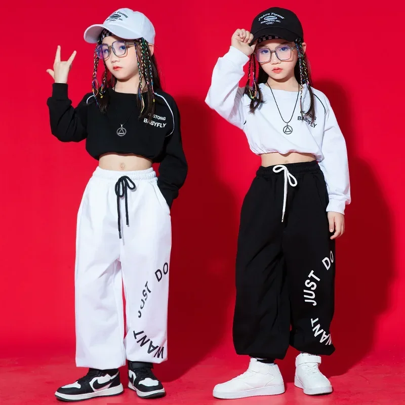 Dievčenský jazzový kostým Jeseň Kid Hip-Hop pupočnícky oblek Street Bombardovanie kostým s hip-hopovou atmosférou pre tanečné večierky s javiskom