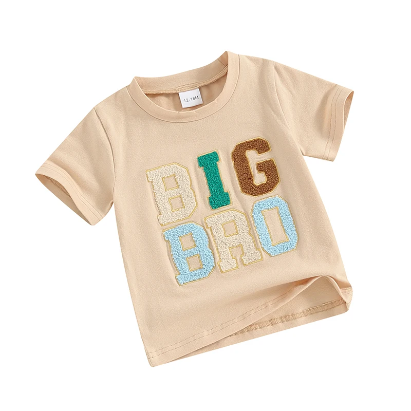Dieťa Big Bro Lil Bro Zodpovedajúci oblečenie veľký brat Malý brat mikina Chenille Crewneck vyšíva Romper batoľa