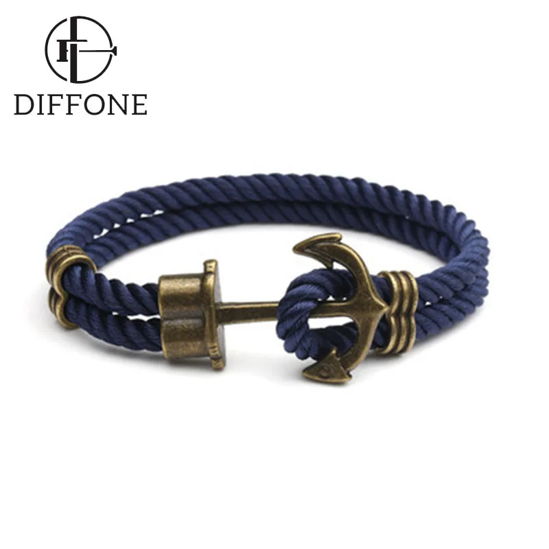 Difónne muži náramok vintage ukotvenia Braslet Homme Camping Jewelry Survival Braclet Double Red String Brazalete Darček pre neho