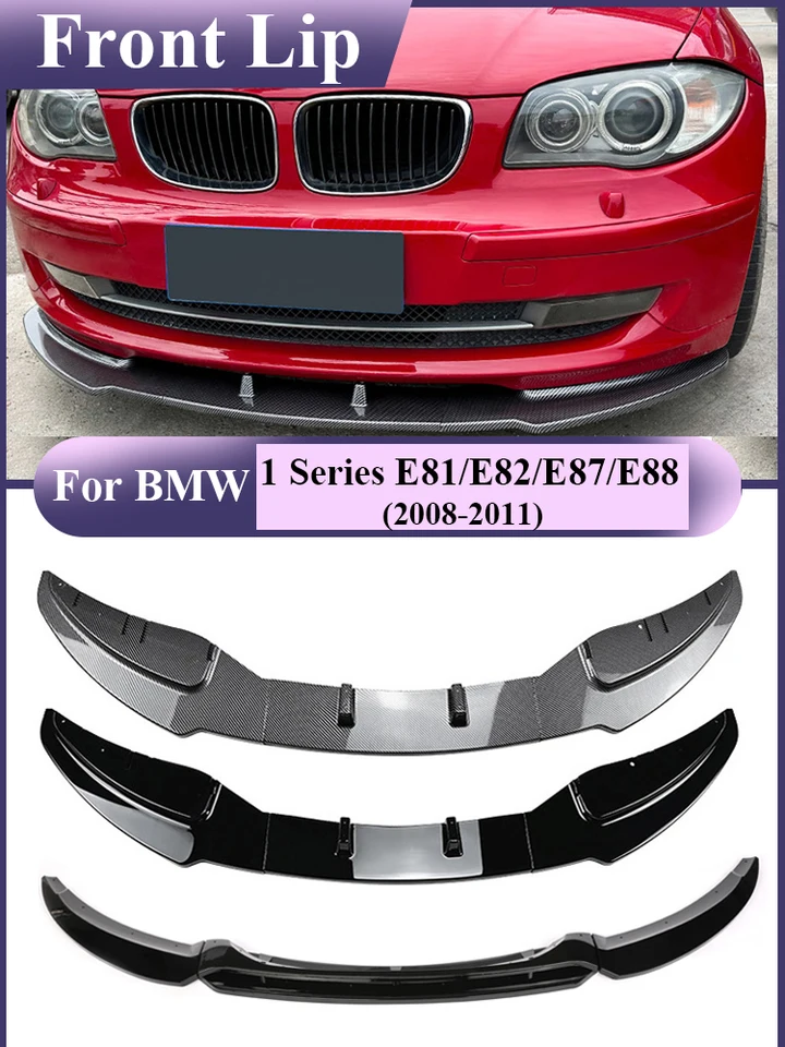 Difúzor predného nárazníka rozptyľovača lesk Black MP predný skrit pre BMW 1 séria E81 E82 E87 E88 LCI 2008-2011 uhlíkové vlákno