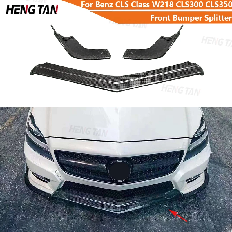 Difúzor spojlera predného nárazníka s uhlíkovými vláknami Difúzor prednej pery pre Mercedes Benz CLS trieda W218 CLS300 CLS350 2011-2014