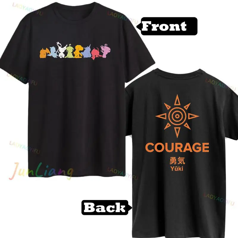 Digimon Cartoon Pánske ležérne tričko Kawaii Zábava anime o-golla Classic s krátkym rukávom Darček kreatívny harajuku y2k top