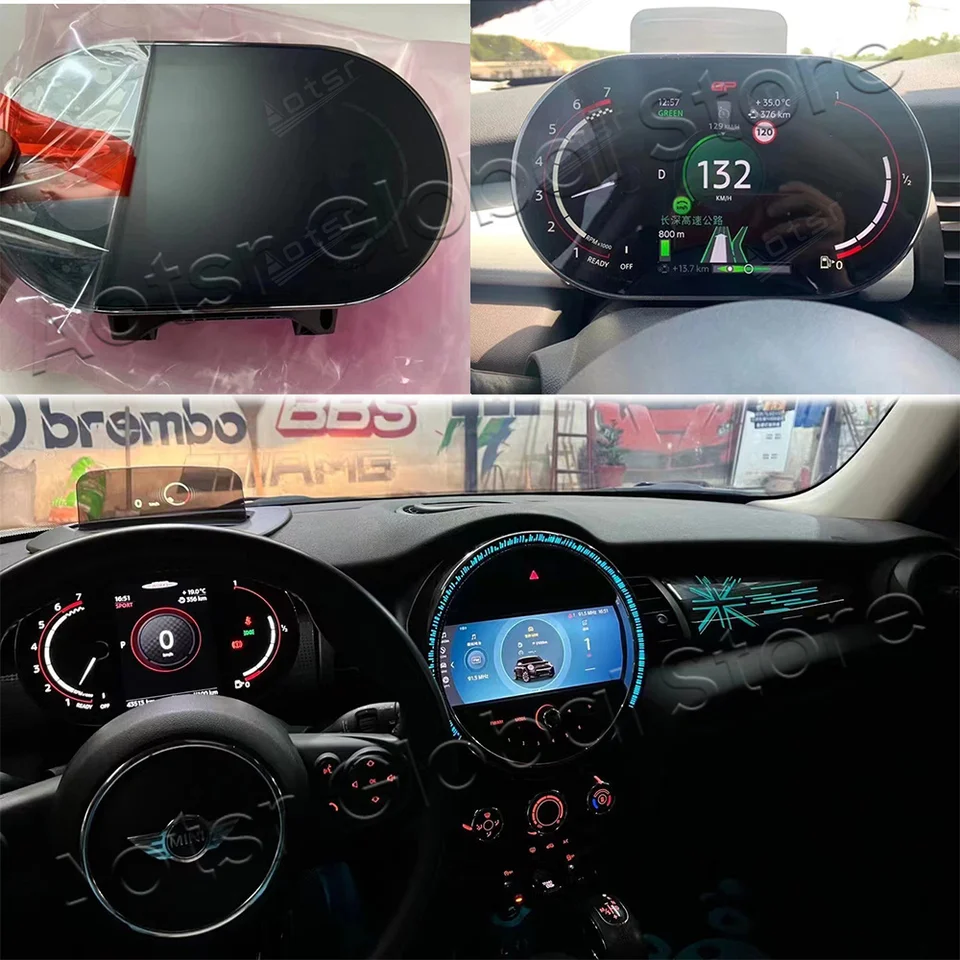 Digital LCD Dashboard Panel Panel Virtual Instrument Claster Android pre BMW Mini F54 F55 F56 F57 GPS dotykovú obrazovku Schadometer