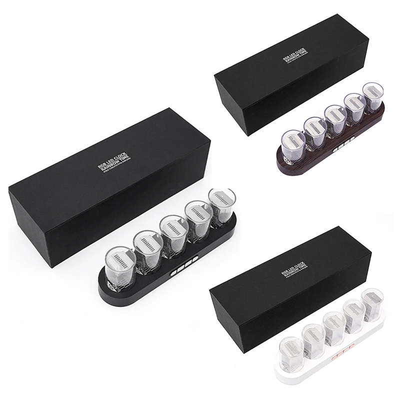 Digital Nixie trubice s hodinami s RGB LED svietidlami svetlo pre dekoráciu domácej plochy DIY nápad narodeniny darček odolný ľahko použiteľný biely