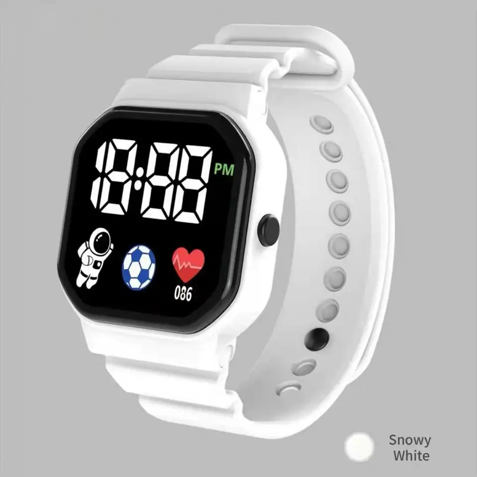 Digital Watch Electronic Smart Watch for Men Deti vodotesné štvorcové štvorce Led Spaceman Sports Men Women Digital Wristwatch