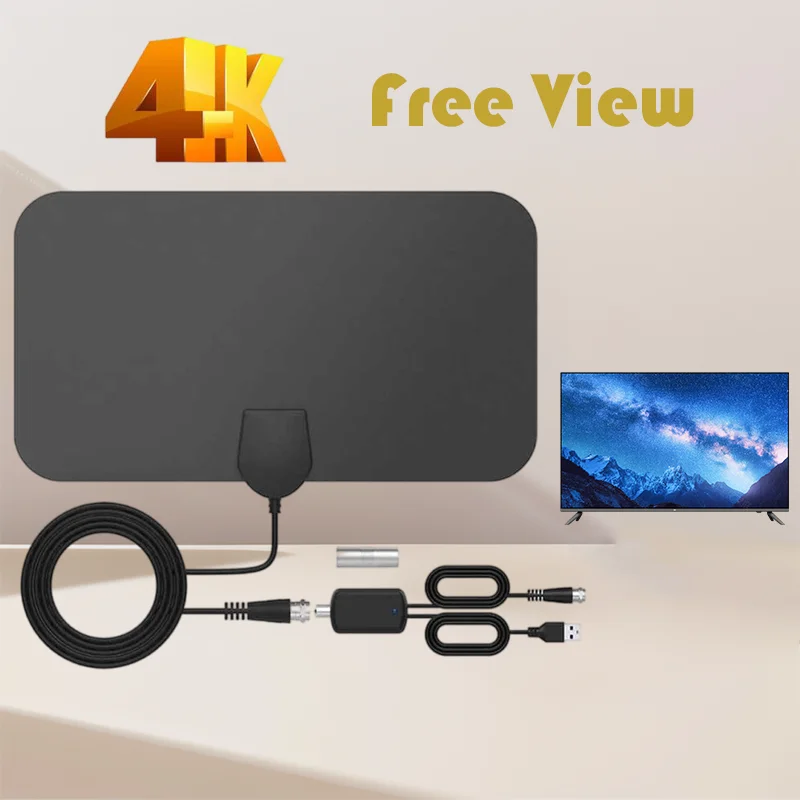 Digitálna anténa VHF UHF pre TV HDTV TDT TNT Interná DVB T2 4K TV anténa v interiéri Strong Signal HD Full TV signál s zosilňovačom