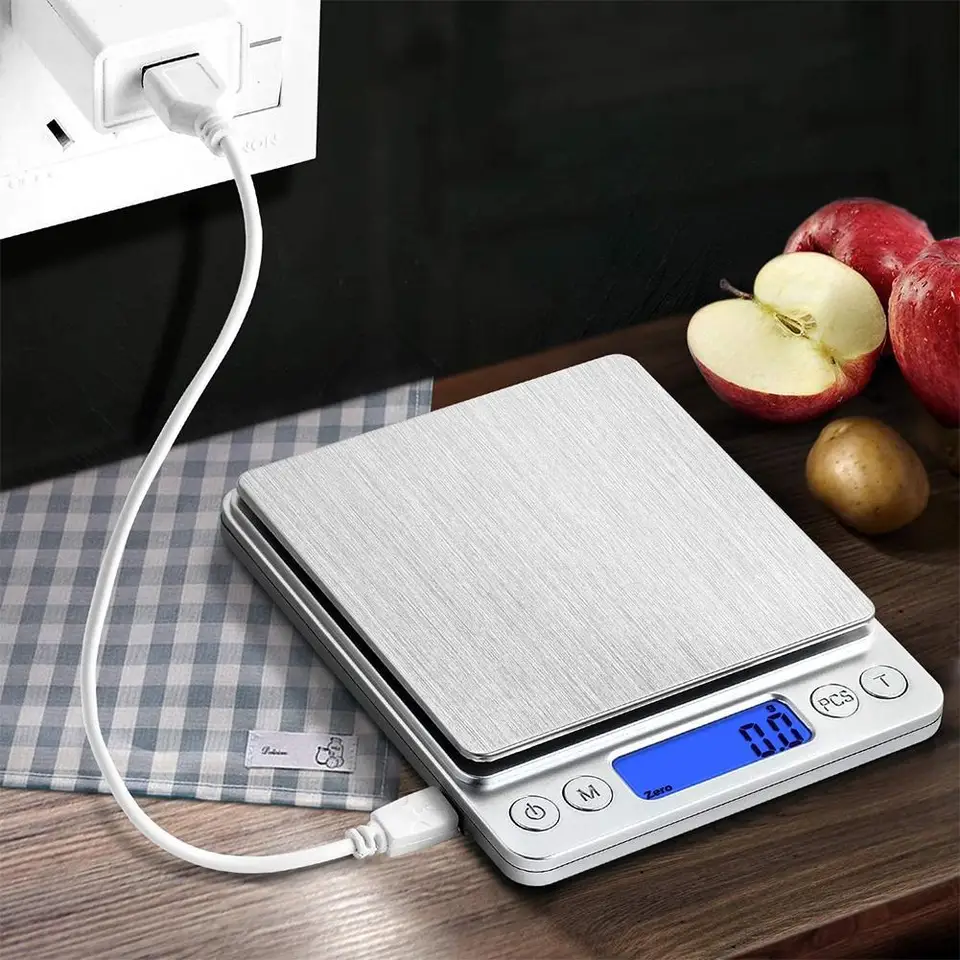 Digitálna kuchyňa Scale s malými šperkami v mierke digitálneho váženia Scale Presnosť Food LCD LCD Scale Scale Electronic Hmotnosť 500G-2KG