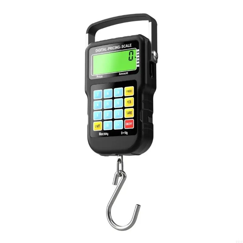 Digitálna stupnica LCD podskupina obrazovky Elektronická rybolovná stupnica 110lb/50 kg závesnej stupnice váh s meraním pásky a háčikom