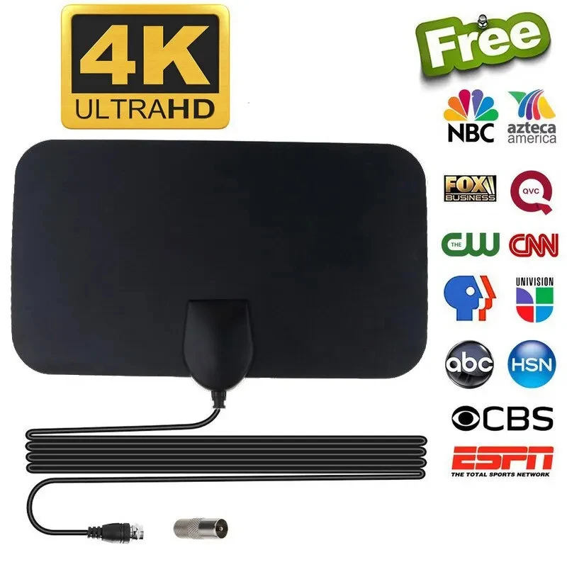 Digitálna televízna anténa Booster Hign Gain Gain High Definition HD Plat Indoor Active Aerial for CAR anténa RV TREACH SMART 4K TV TV