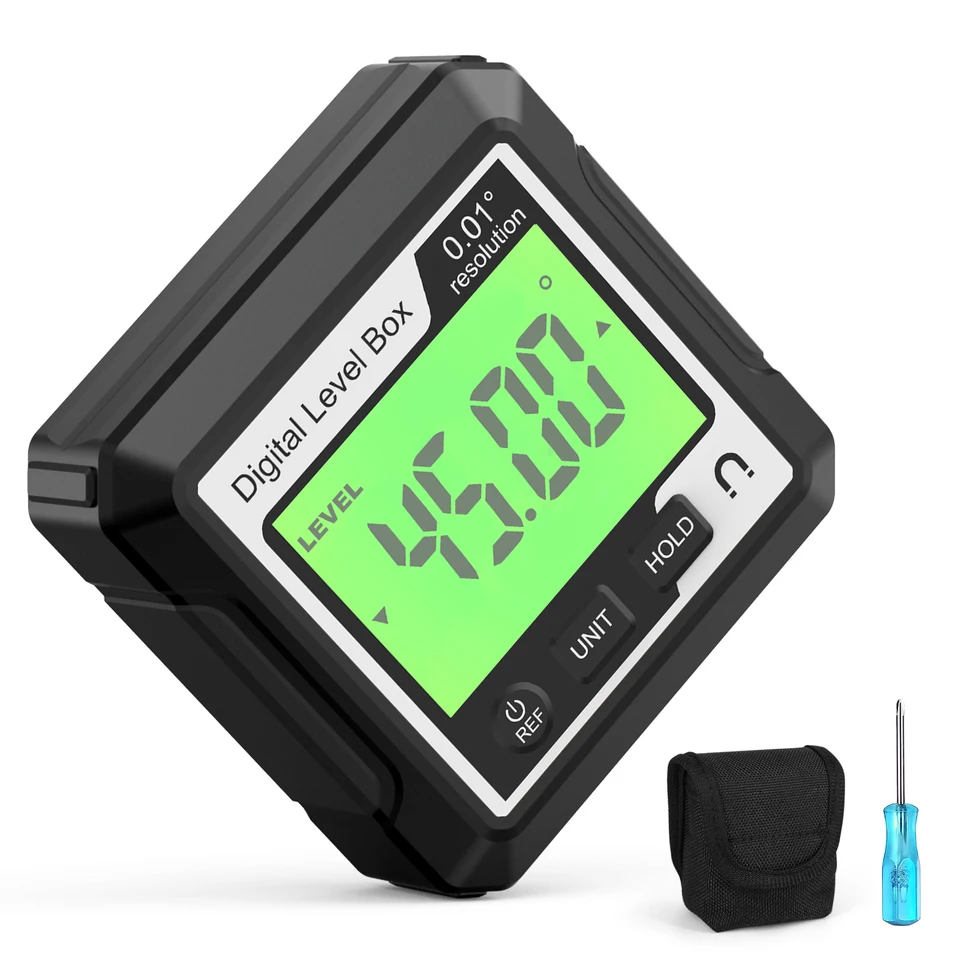 Digitálna úroveň uhlia 360 ° LCD Elektronický protraktor mini inklinometer magnetickú základňu kŕmidla na meracie náklony