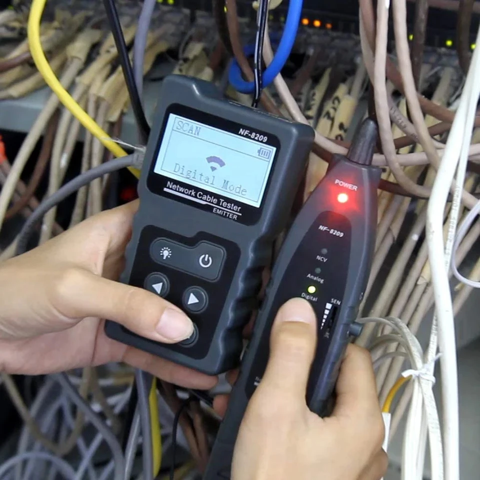 Digitálne káblové testery Sieťové nástroje LCD displej meracie dĺžka Poe BNC Wire Tracker NF-8209