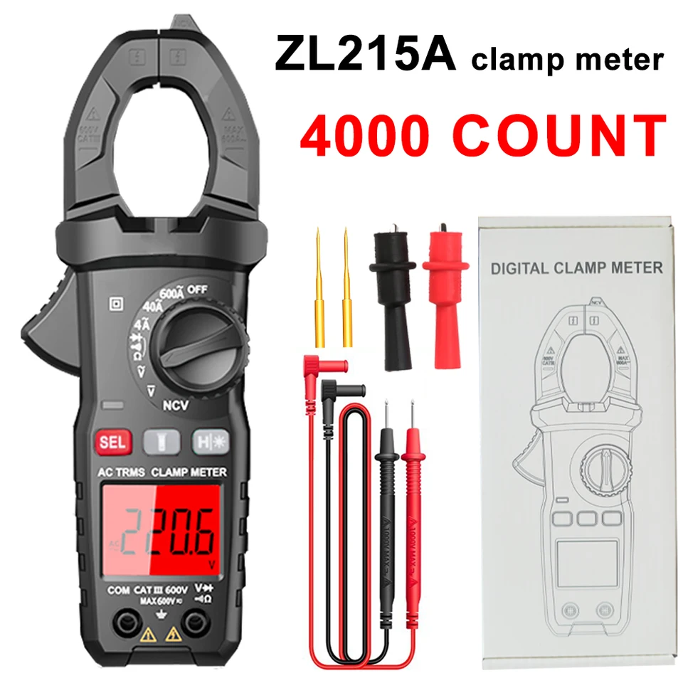Digitálne svorky Profesionálne digitálne kliešte na digitálne ammeter 4000 Počíta multimeterový prúd NCV Capacitance OHM tester