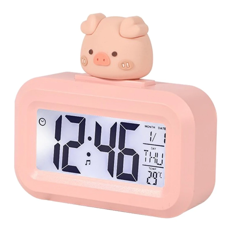 Digitálny budík Teplota Snoozed nočné svetlá stolných počítačov detské stolové hodiny G2ab