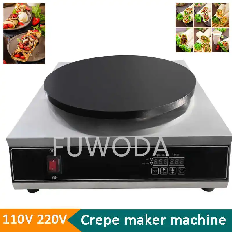 Digitálny displej Pancake Maker Machine Circle French Crepes Výroba stroja 40 cm na pečenie stroja Spring Roll Pie Grill