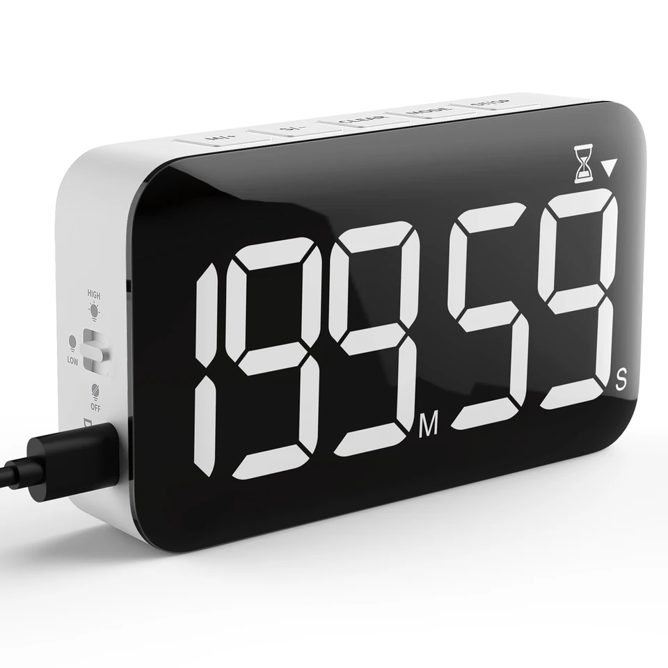 Digitálny LED kuchynka Časovač nabíjateľné veľké magnetické časovanie Počítanie odpočítavanie domáceho varenia pečenie Sprchovací kút Štúdium Alarm časovač