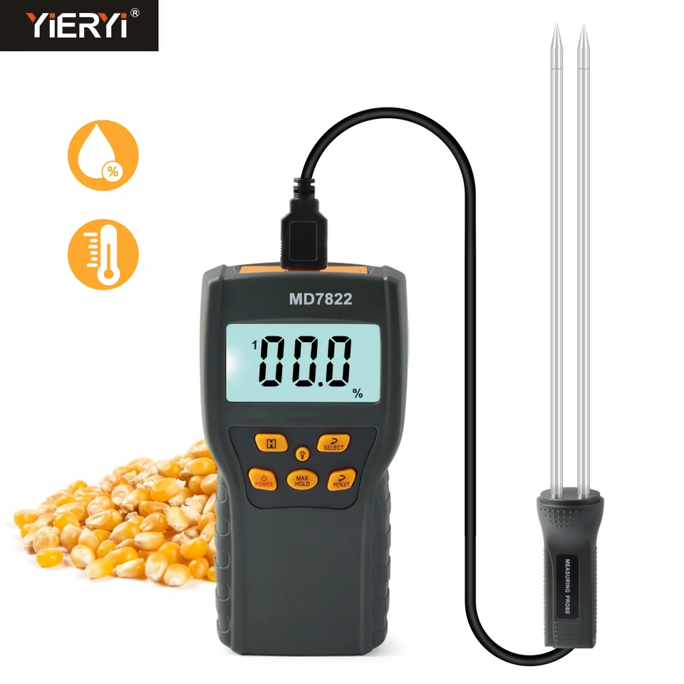 Digitálny merač vlhkosti zŕn vlhkosti TESTER TESTER TESTER Long Hygrometer analyzátor Tester detektora vody pre ryžové fazule