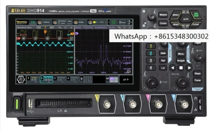 Digitálny osciloskop DHO924 DHO924S 4-kanál 250MHz s vysokým rozlíšením 1,25GSA/S Vzorkovanie rýchlosti osciloskopu