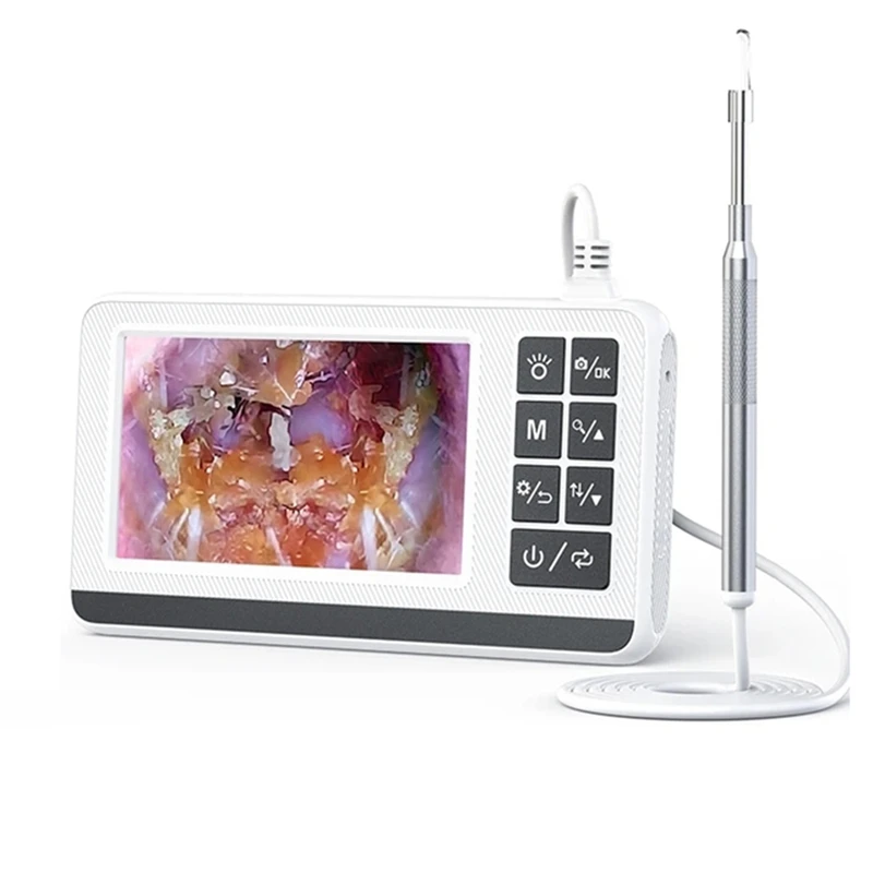 Digitálny Otoskop 3,9 mm obrazovka Otoscope Ear Otoscope 4,3 palca na čistenie inteligentného vizuálneho vyberania uší 30MP Ear Camera typu-C