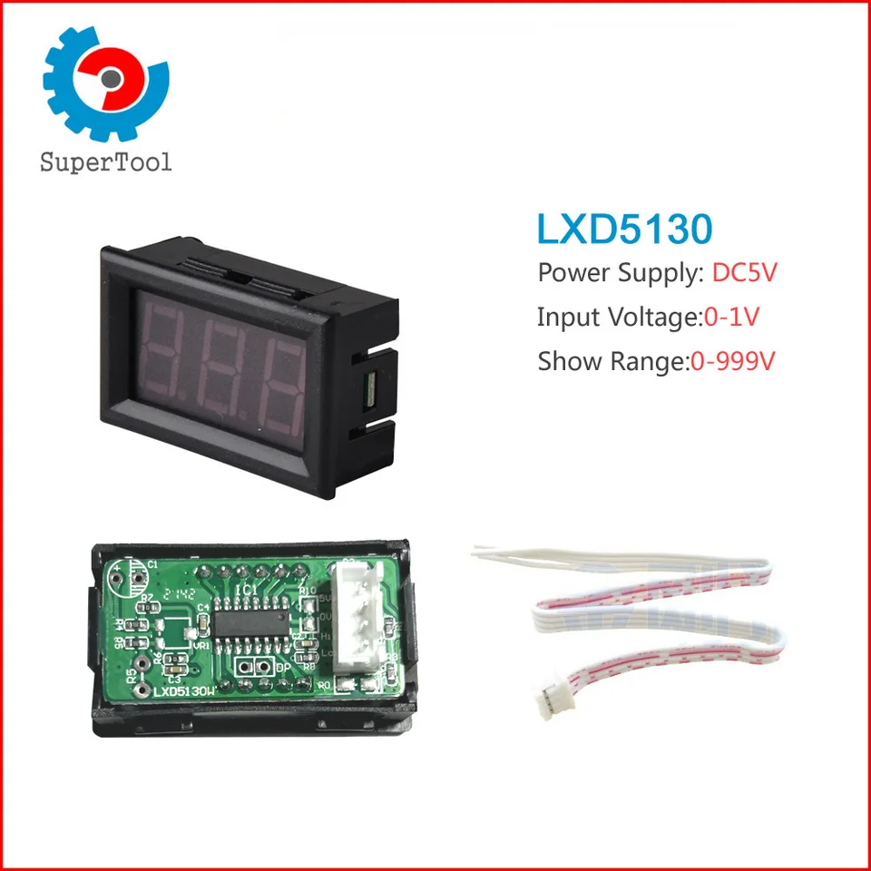 Digitálny prúdový merač LXD5130 napájací zdroj DC5V, vstup 0-1v, zobrazuje 0-999 pre zváracie stroje 42x26mm, 3 LCD XH2.54 4PIN