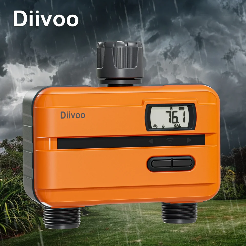 Diivoo WiFi 2 Zóna časovač inteligentný postrekovač Časovač dažďa a manuálne zalievanie záhradný trávnik Automatické zavlažovanie Časovač