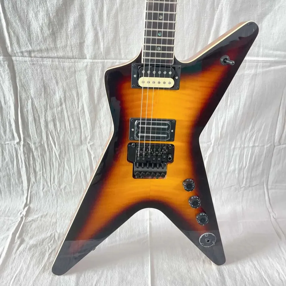 Dimebag Darrel dekan v tvare elektrickej gitarovej západu slnka farebná dyha