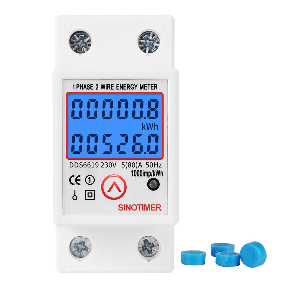 DIN Rail jednoznačný merač energie reset nula kwh napätie prúdu spotreba energie Counter Electric Digital Wattmeter 230V AC