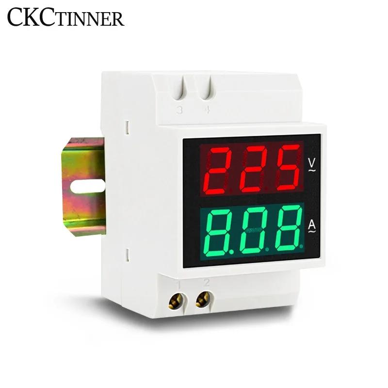 DIN železničný voltmeter ammeter D52-2042 AC220V AC380V digitálny striedavý napäťový napäťový prúdový merač prúdu LED DIZ ELMBER ELMBER