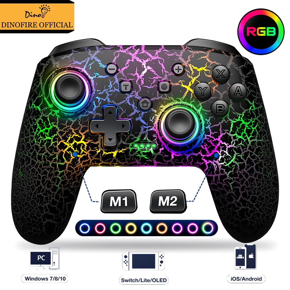 Dinofire Wireless Controller Gamepads pre Nintendo Switch/Lite/OLED s myš