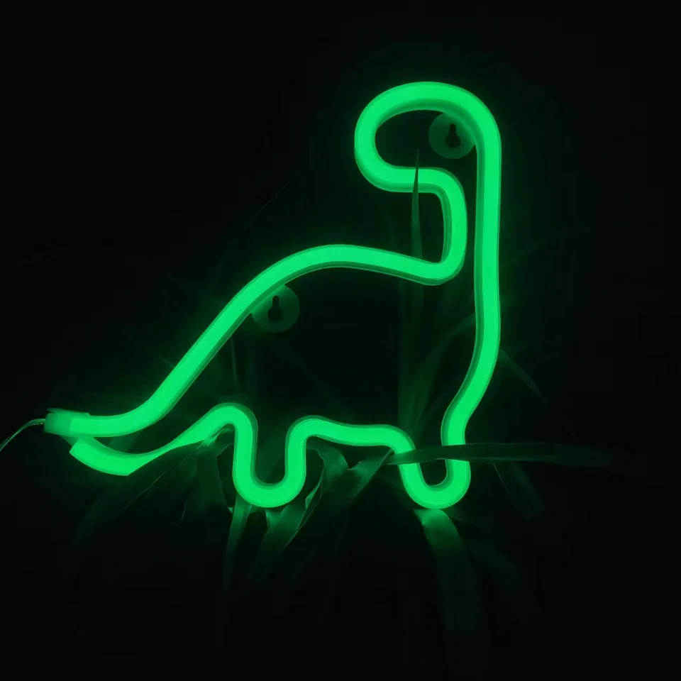 Dinosaur Neon Light, USB batéria prevádzkovaná LED spálňa Zábavné nástenné svetlo, Bar Party Room Birthday Darček pre dospelých a tínedžerov