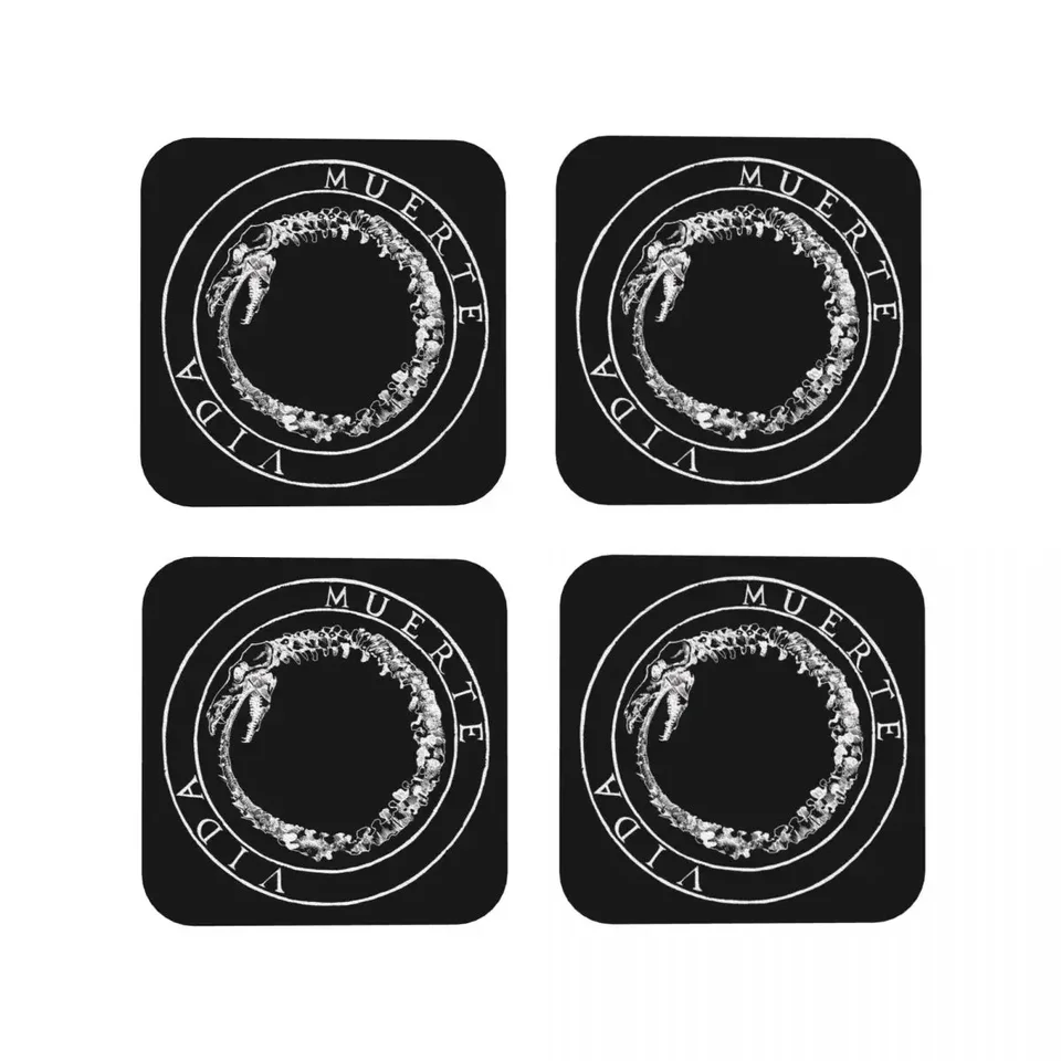 Disco Canserbero - Death Coasters kuchynské prestieranie nekĺzavých izolačných šálok kávy pre dekorácie domáce riadové vankúšiky sada 4