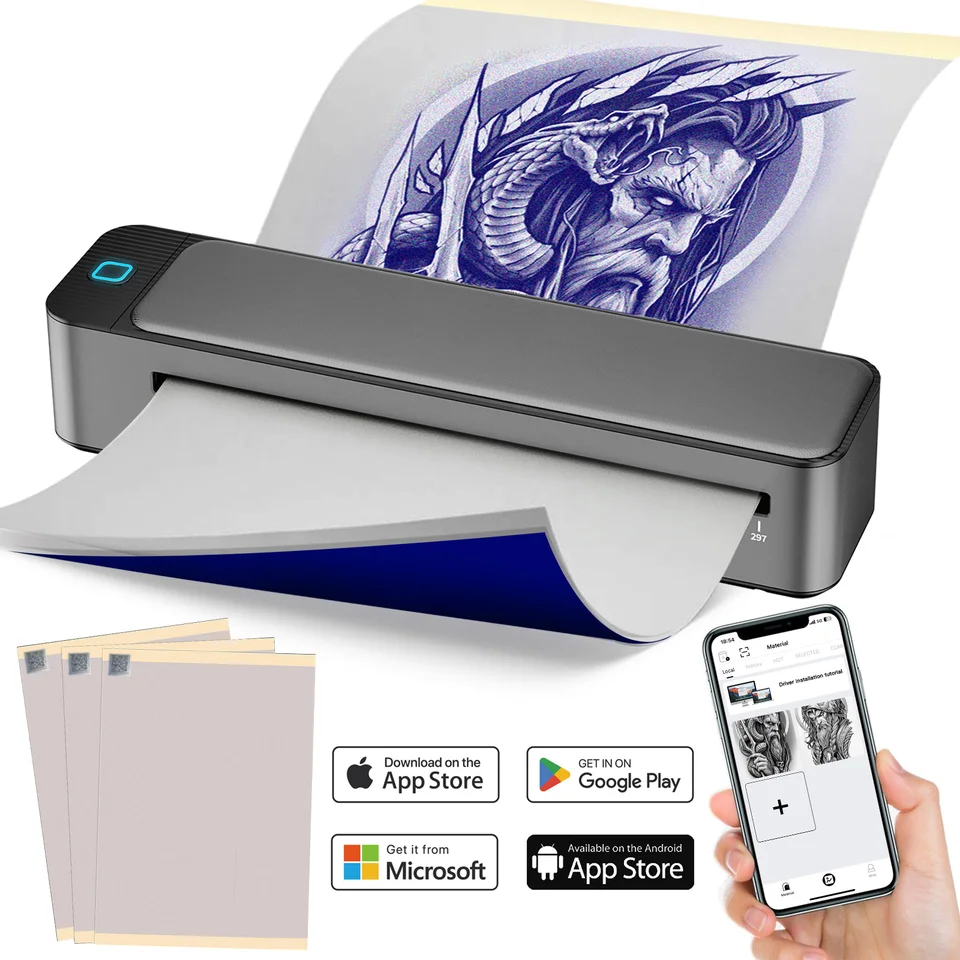DiscoverDevice Premium Tattoo Tlačiareň Bluetooth Thermal Printer Atm-Q3