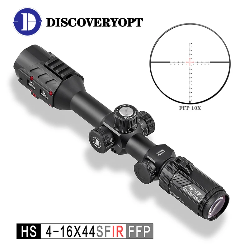 Discovery HS 4-16x44SFIR FFP SOCPOUSPOPPROUS RUPLESCOPE Prvé ohniskové rovina osvetlený rozsah 30 mm skúmavka Teleskop pohľad