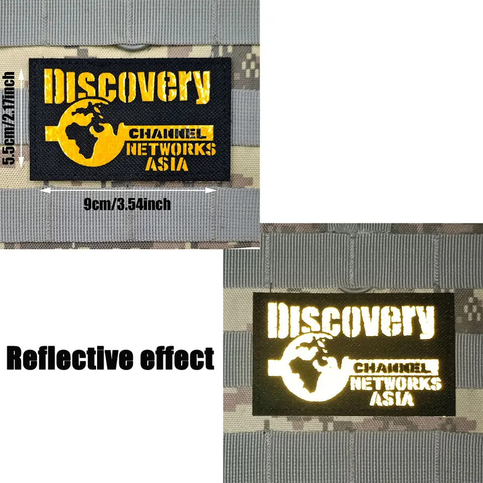 Discovery Reflex Vojenské taktické vyšívané záplaty Batohový odznak s hákmi pre odevy
