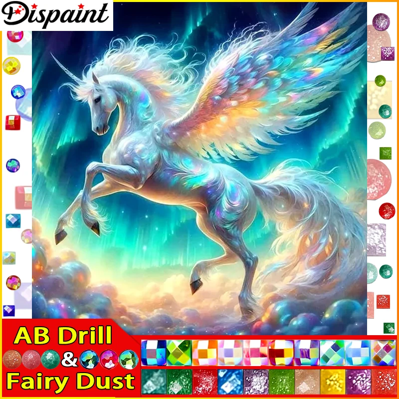 Disint Fairy Prach AB 5D Diamond výšivka vyšívacie vyšívanie Unicorn Cloud DIY Diamond Painting Cross Stitch Domáca dekorácia