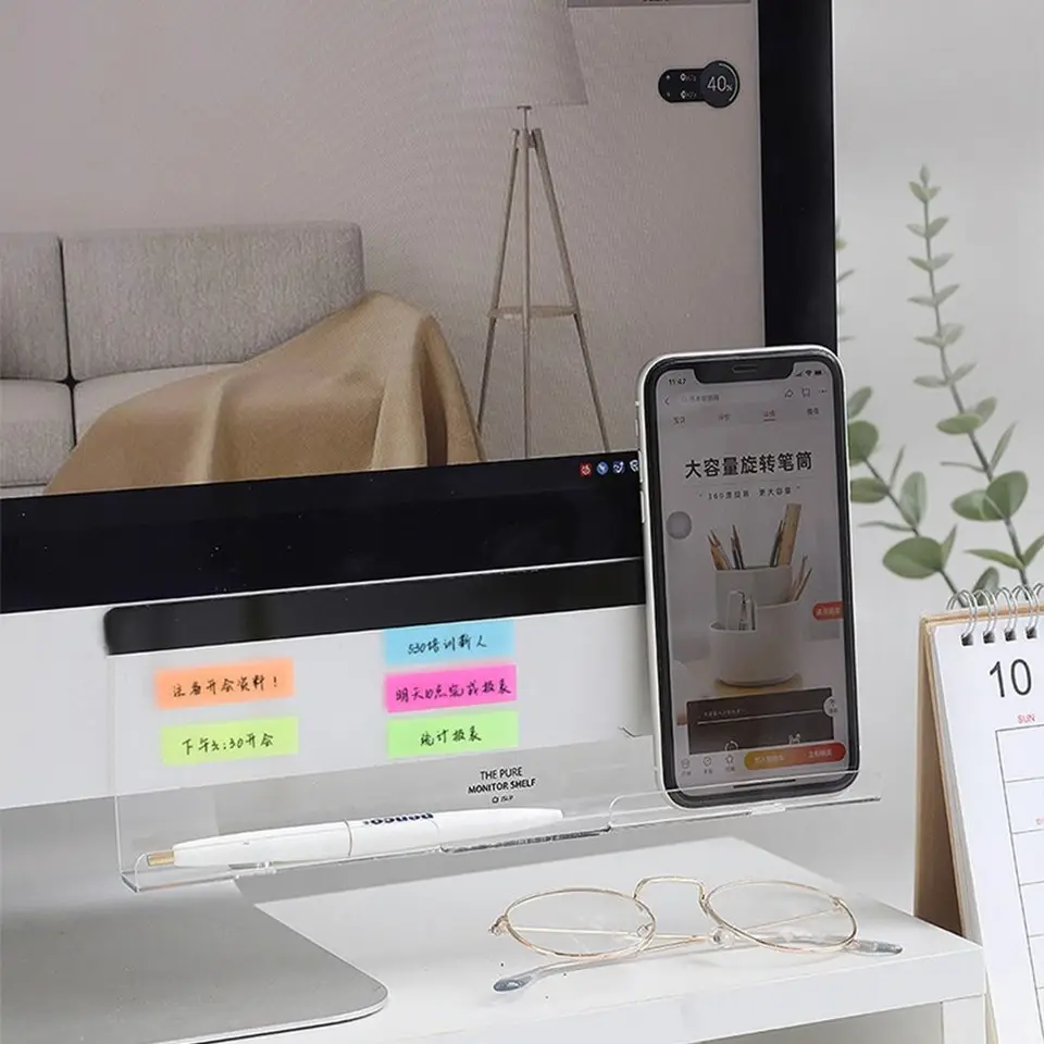 Disktop Storage Monitor Moneser Memo Board Multifunkčná stolová organizátor Minimalizmus Minimalizmus poznámky