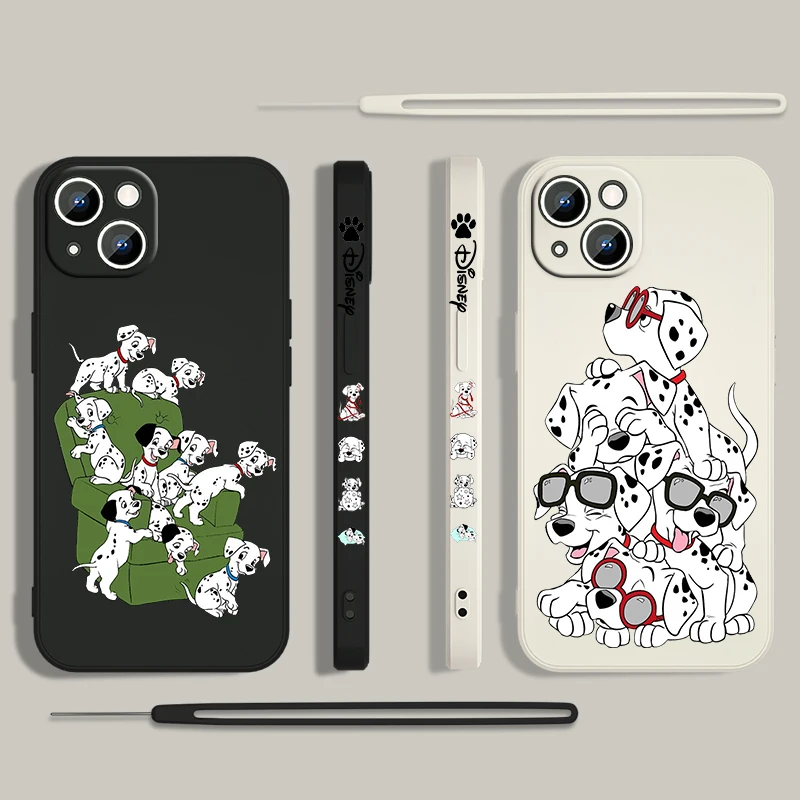 Disney 101 Dalmatians Dog Telefón puzdro pre Apple iPhone 15 14 13 12 11 Pro Max Plus 8 7 SE Liquid ľavá lana Cappa Cover