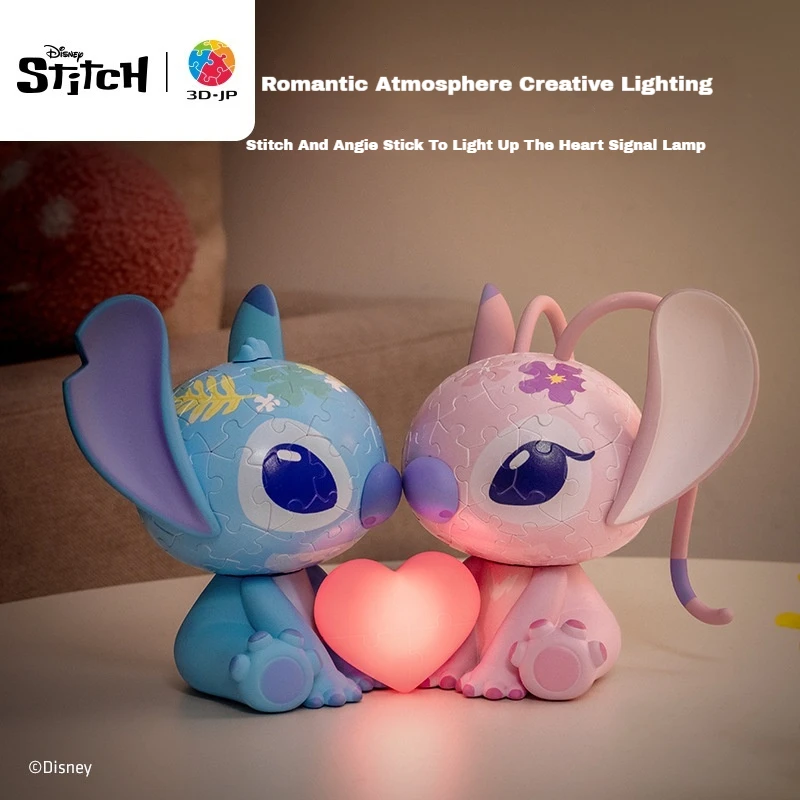 Disney 3D-JP Lilo & Stitch 3D Puzzle Hračky Anime Stitch Figuríny Angel 3D Puzzle Night Light Girls Kawaii Stitch Night Lamp Darček