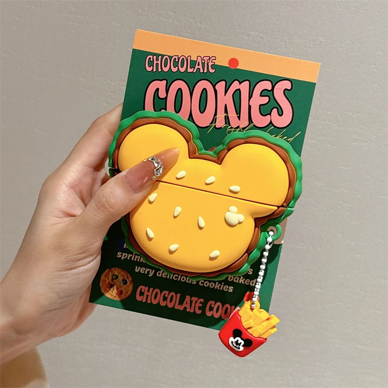 Disney 3D Mickey Hamburger Cover pre Apple AirPods 4 1 2 3 Generálny AirPods Pro Wireless Bluetooth slúchadlá pre slúchadlá