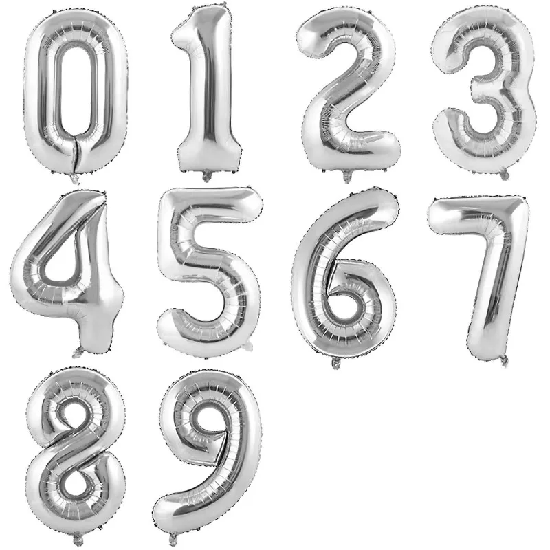 Disney 40 palcová striebro numeral Slim Body American American Version Aluminium Film Balón narodeninová oslava dekorácia
