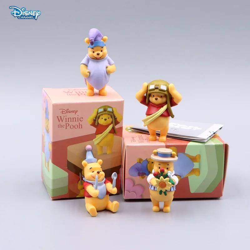 Disney 4ks Cute Winnie the Pooh Desktop Ornament Creative Detská spálňa Car Deskot Ozdob Ozdobia ozdoby
