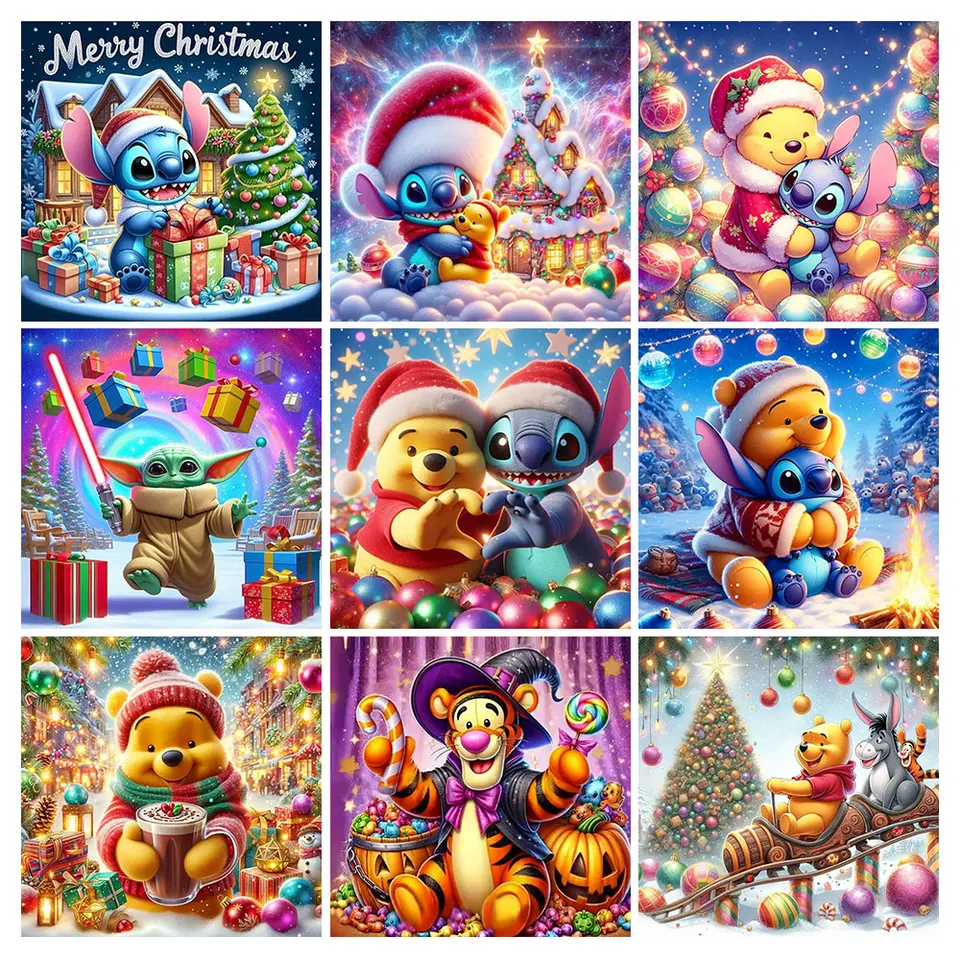 Disney 5D Cartoon Diamond Painting Winnie Pooh Tigger Diamond vyšívací steh mozaik