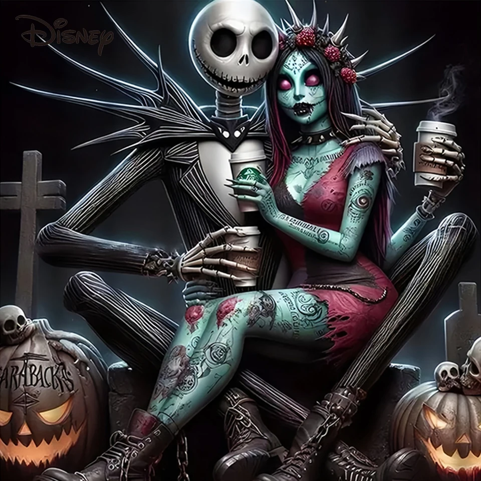 Disney 5D DIY Diamond WEMORDERY Jack SKELLINGTON Obrázok kamienok maľba karikatúry mozaika teroristické detské koníčky