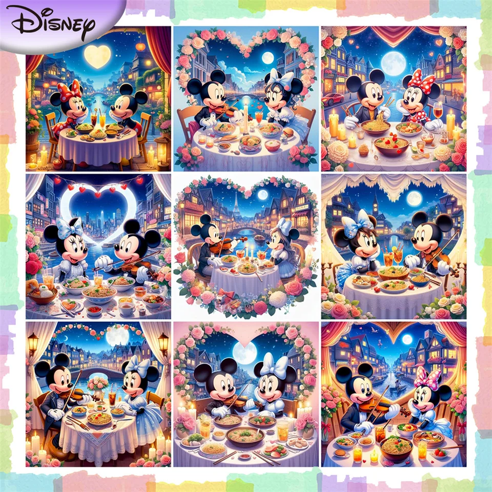 Disney 5D DIY Diamond Winkloidy Cartoon Smienko obrázky Diamond maľba Mickey Mouse Sundes Mosaic Minnie Handmade Darček