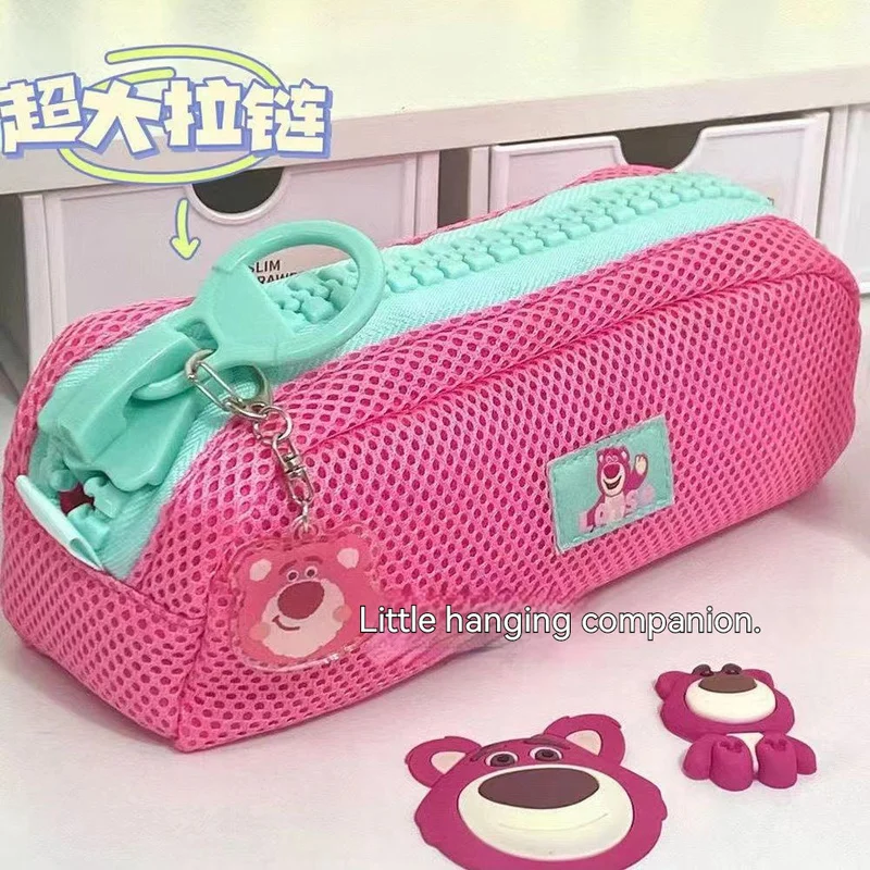 Disney Alien Lotso Veľká taška na zipsové pero japonské roztomilé veľkú pamäť strednú školu Stredná škola Jednoduchá jasná ceruzka v taške ceruzka