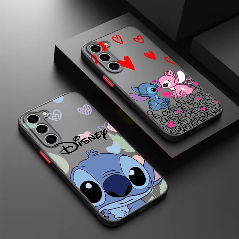 Disney Angel Stitch Cartoon Frosted Trivecent pre Samsung A53 A52 A33 A32 A51 A71 A21S A13 A73 A50 A5 A22 A12 5G Soft Soft Pase Puzdro