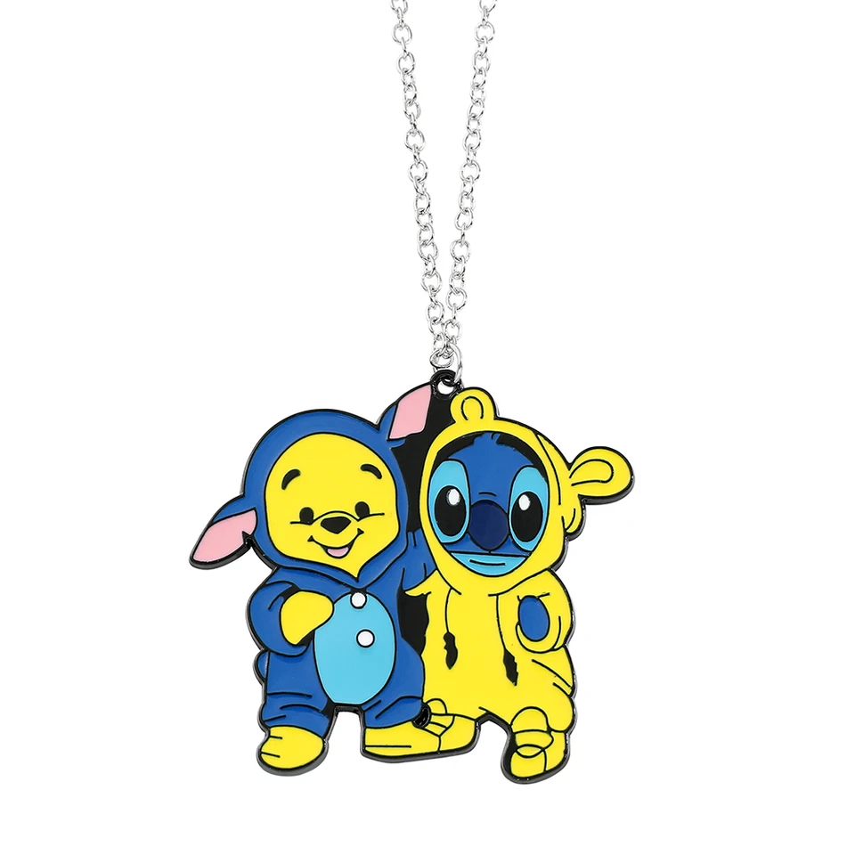 Disney Anime Pooh Bear Stitch Náhrdelník Zábavná zbierka Prívesok Prívesok Karikatúra dekorácia pre deti darček