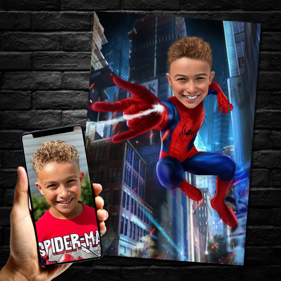 Disney Avengers Vlastný plagát Prispôsobený personalizovaný portrét Spiderman Canvas Tlač vlastných superhrdinových umeleckých diel