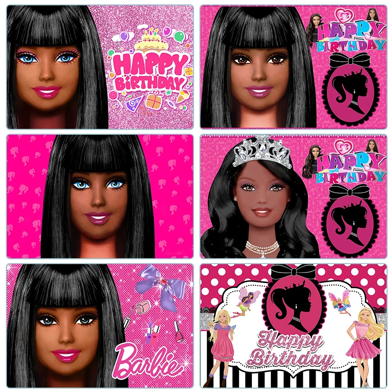 Disney Barbie Pink Birthday's Birthday téma pozadie Girl Girl Birthday Party Photography rekvizity bábätká dekorácia