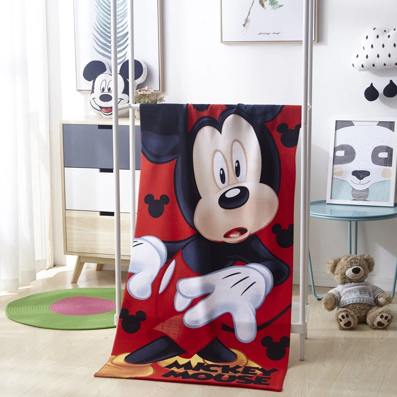 Disney bavlnená kúpeľňa uterák deti karikatúra Mickey Mouse Frozen Spiderman Sofia autá Detské dievča dievča Soft