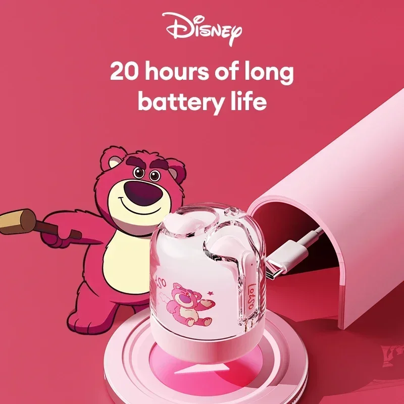 Disney Bluetooth 5.3 RGB Blace Serfones Cute Marie Cat Hifi stereofónny zvukový hlas hovor zvukovej náhlavnej súpravy Zníženie hluku na uši QS-T20